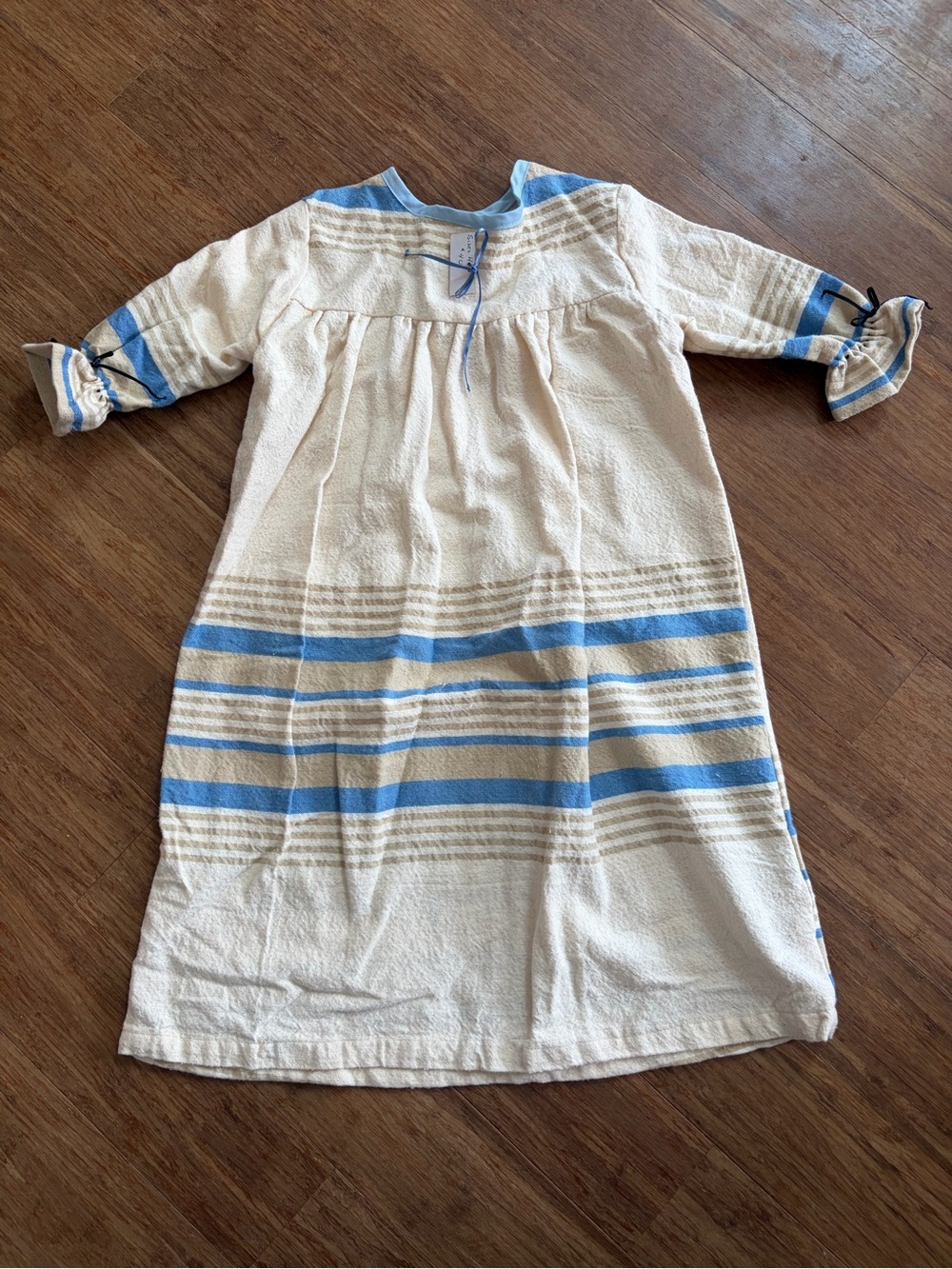 Handmade Vintage Style Girls Nightgown Striped Long Sleeve NWT Size 4-5